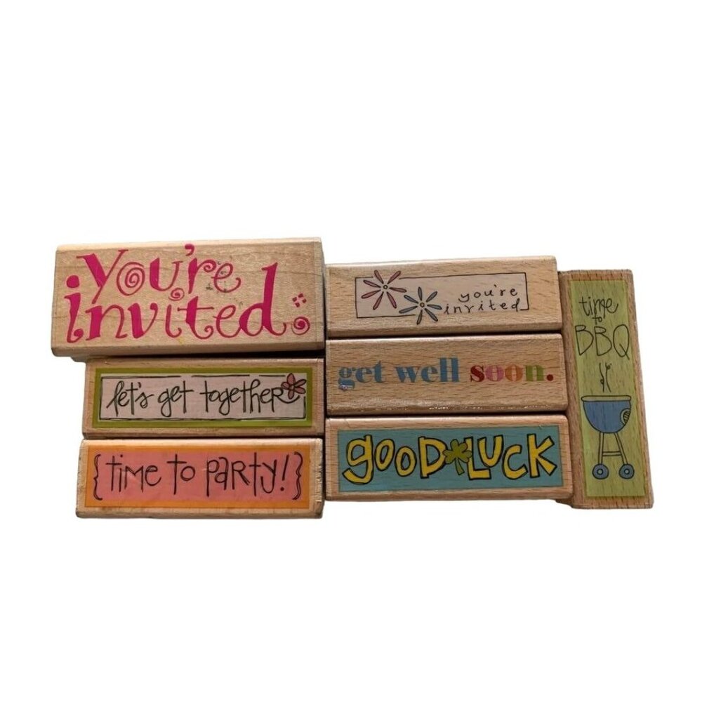 Rubber Stamps Invitations & Greetings Wooden Set Craft Tools